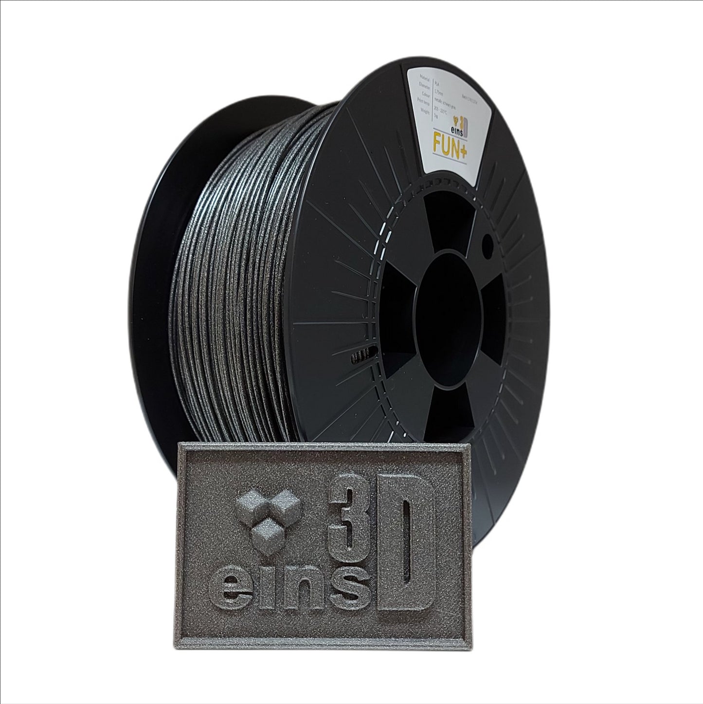 PLA FUN+ Metallic Glitter 1,75mm schwarz-grau