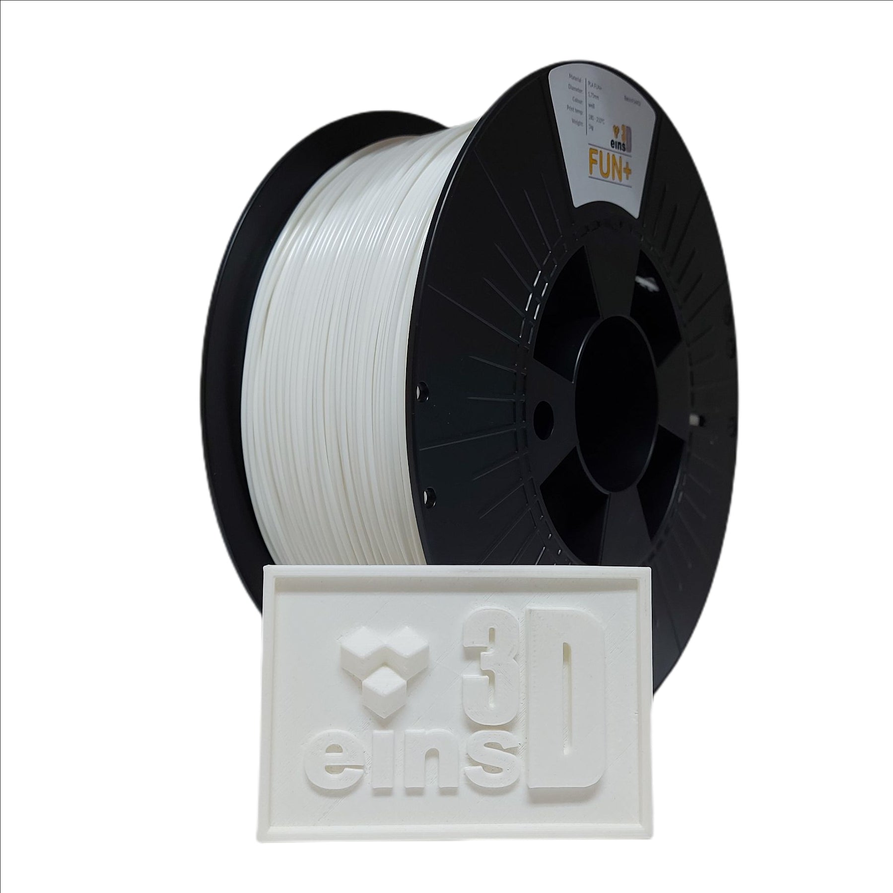PLA Fun+ Filament 1,75mm weiß 1000 g - RAL 9003